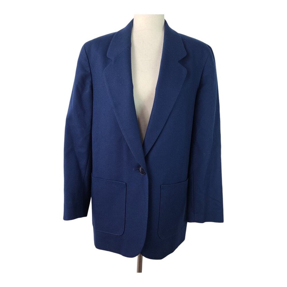 Pendleton Blue Wool Vintage USA Blazer Jacket Coat Size 10
